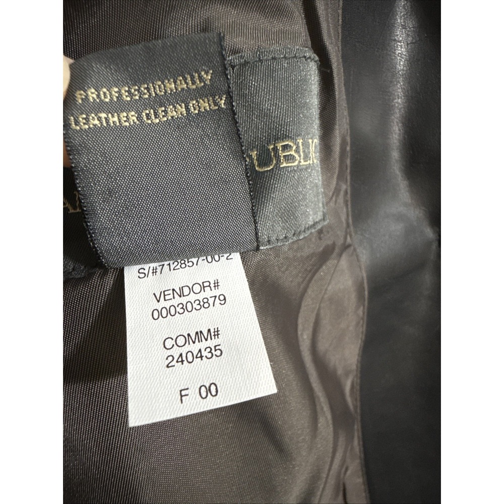 Vtg Mens Leather Coat Banana Republic Black L  Jacket Blazer Rockabilly Y2K Soft - Picture 5 of 16